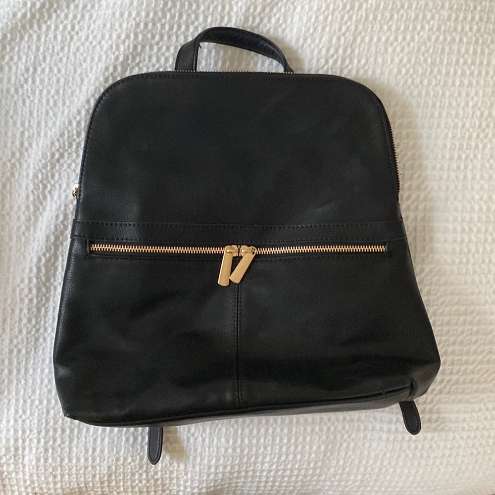 Black Leather Backpack
